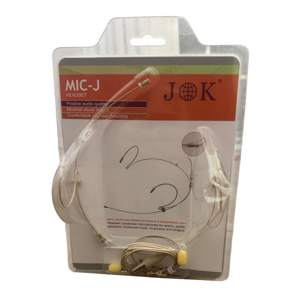 JK MIC-J Headset Microphone Pristine Audio‎ Quality Dual Ear Mount